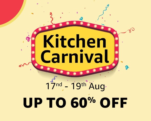 India Desire : Amazon Kitchen Carnival Sale: Get Upto 60% Off + Extra Rs 200 Off On Kitchen, Cookware & Dining Products [17th - 19th Aug]